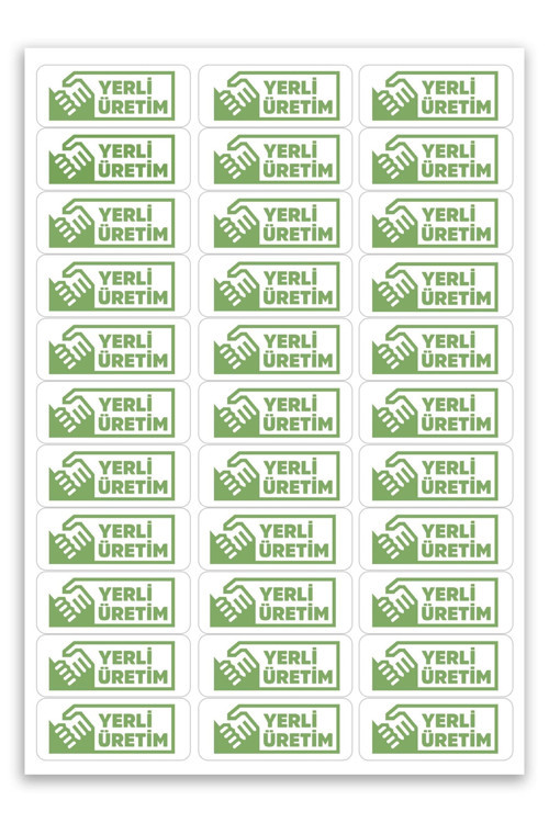 Kendinden Yapışkanlı 330 Adet Yeşil Yerli Üretim Etiketi