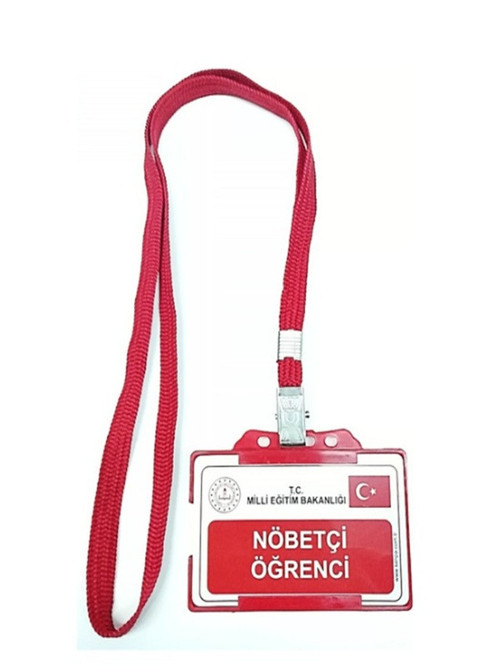 Nöbetçi Öğrenci Yaka Kartı İpli