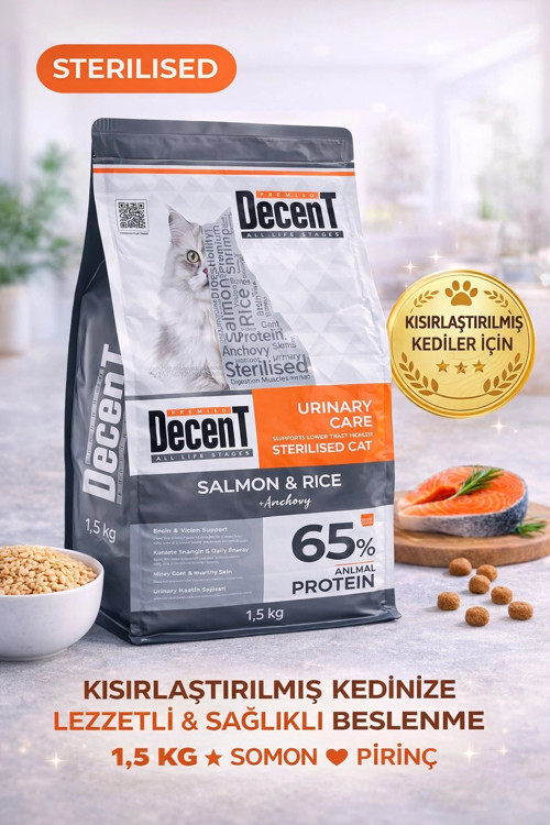 Decent Urinary Care Balıklı ve Pirinçli Kısırlaştırılmış Kedi sı 1.5 Kg