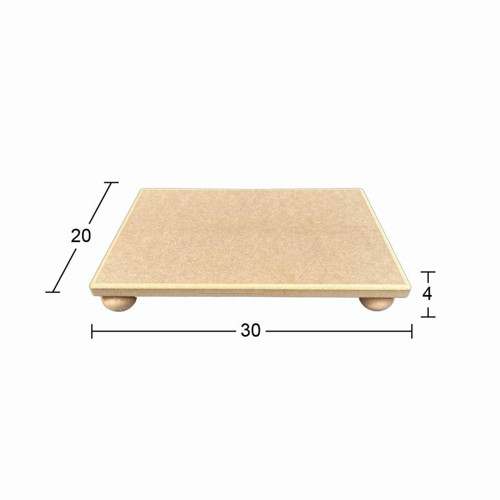 Ahşap Dikdörtgen Sunumluk 30x20cm SN30 Top Ayaklı