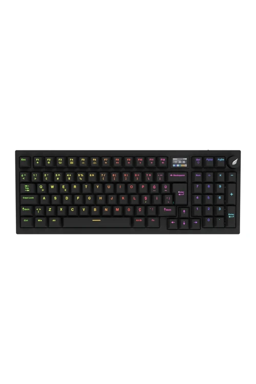 HK530 Mekanik Prelubed Switch RGB Tri-Mode Kablosuz/Bluetooth Full Türkçe Gaming Klavye