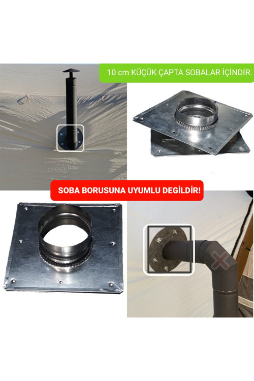 Çadır Baca Çıkış Aparatı 10 Cm Baca Çıkış Adaptörü Çadır Boru Çıkış Kiti Soba Boru Çıkışı