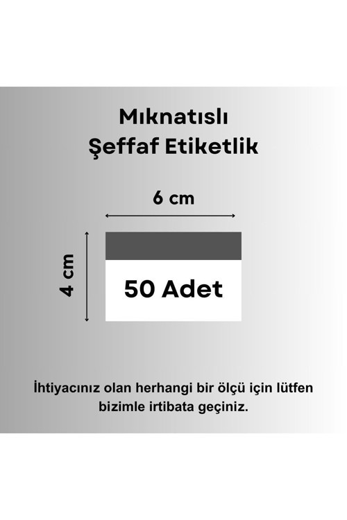 50 Ad Pvc Magnet Etiketlik Mıknatıslı 6x4 Cm Raf Etiket Cebi Şeffaf Ürün Etiketliği İsimlik