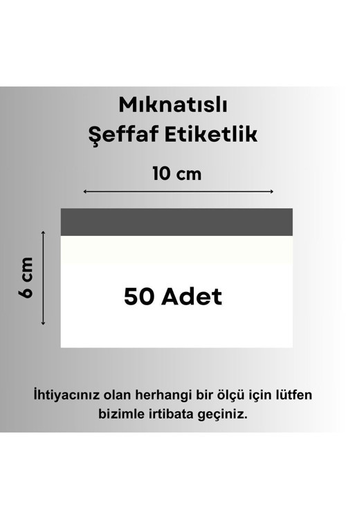50 Ad Pvc Magnet Etiketlik Mıknatıslı 10x6 Cm Raf Etiket Cebi Şeffaf Ürün Etiketliği İsimlik