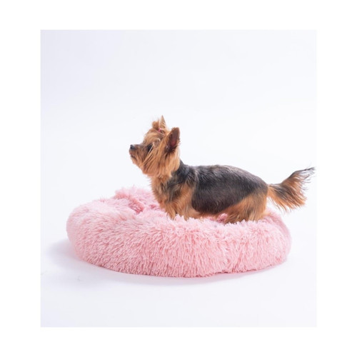 Lüx Donut Kedi Köpek Yatağı Yıkanabilir Pembe 55 cm