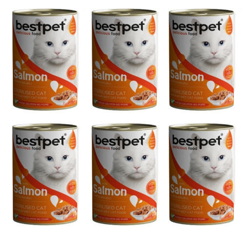 Sterilised Somonlu Kısırlaştırılmış Kedi Konservesi 400 gr 6'lı Paket