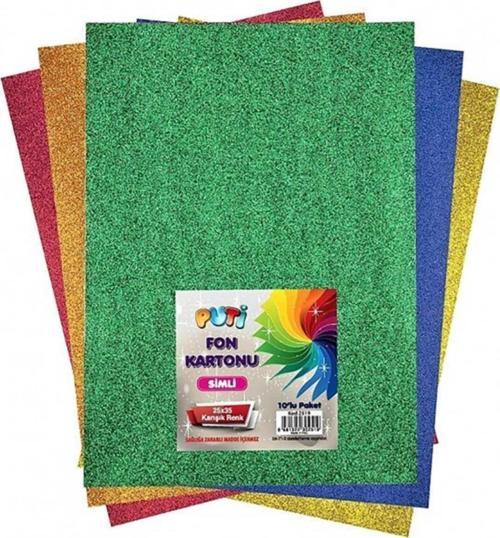 Simli Fon Kartonu 25X35 Cm 10 Lu Karışık