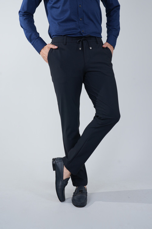 Lacivert Polyester Cepli Jogger Lastikli Spor Pantolon