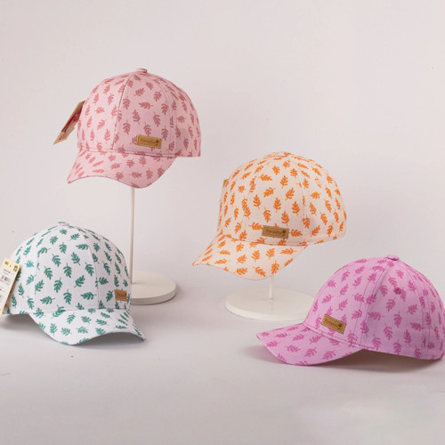 Yaprak Baskılı Kız Kep 5-8 Yaş Y26240-01 Beyaz