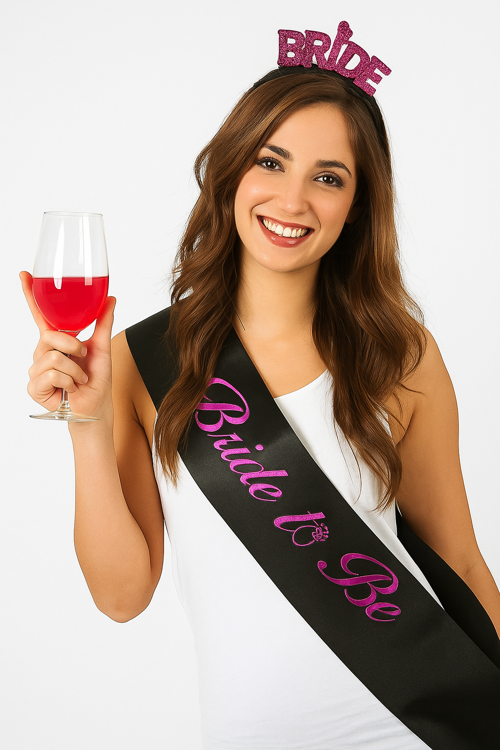 Bride To Be Kuşak Siyah Fuşya