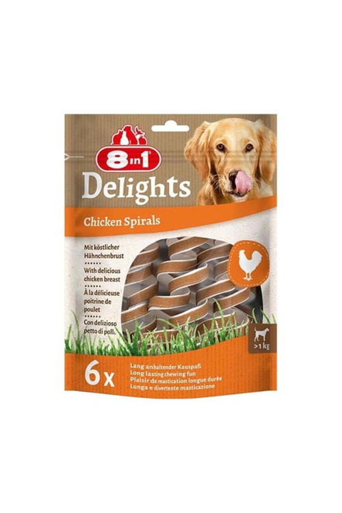 8IN1 Delights Spirals Köpek Ödül Maması -Tavuklu 60gr