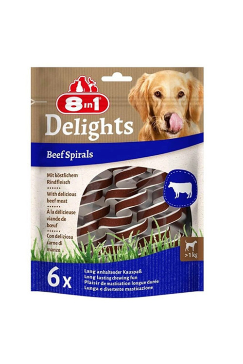 8IN1 Delights Spirals Köpek Ödül Maması - Sığır Etli 60gr