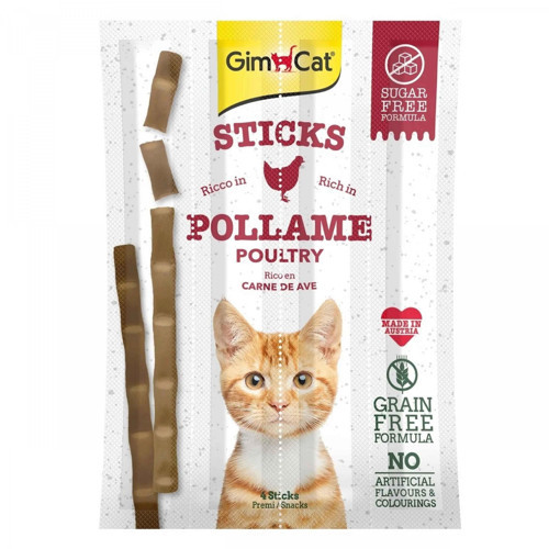 Sticks Kümes Hayvanı Etli Tahılsız Kedi Ödül Çubukları 4'lü 20 gr