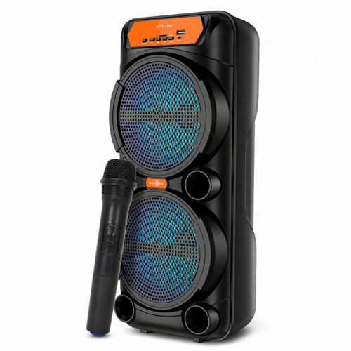 Kablosuz Mikrofonlu RGB Işıklı Taşınabilir Parti ve Karaoke Hoparlörü (GTS-1880)