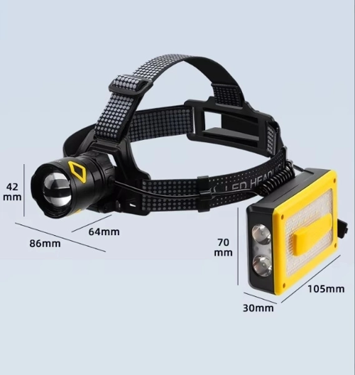 F-3003 Alüminyum Pm10-Tg Led Type-C Solar Şarjlı Kamp Kafa Feneri