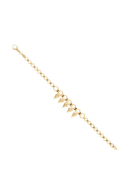 Ema Jewellery Ema 14 Ayar Altın Taşlı Üçgen Tasarım Bileklik