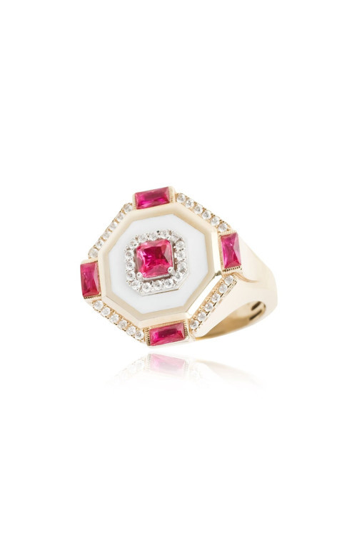 Ema Jewellery Ema 14 Ayar Altın Mineli Taşlı Yüzük-17