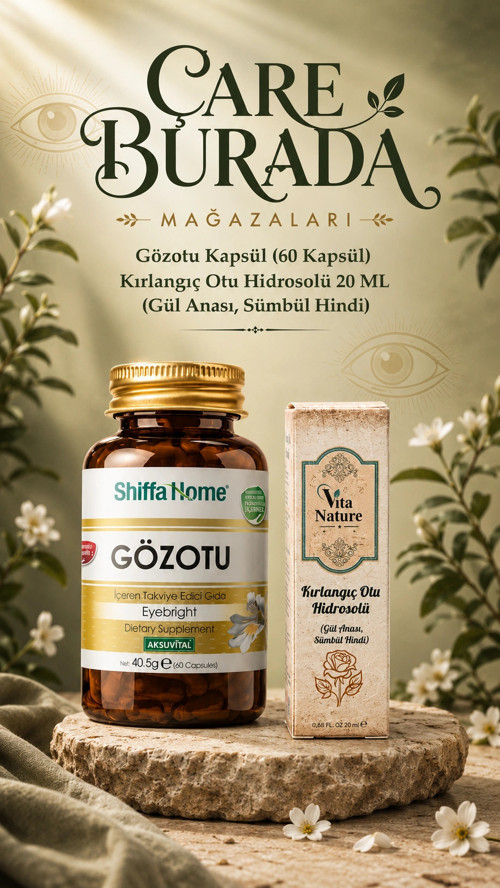 Göz Bakım Seti (Gözotu Kapsülü 60 Kapsül & Kırlangıç Otu Hidrosolü 20 Ml)