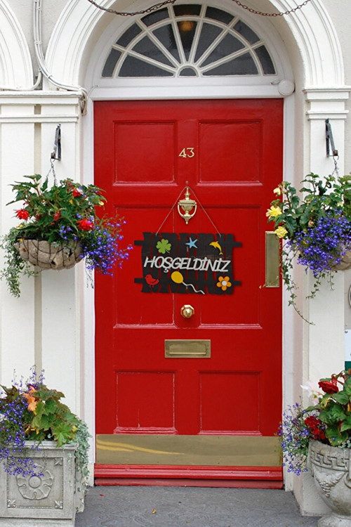 Hoşgeldiniz Yazılı Bahçe Çiti Mdf Lazer Kesim Kapı ve Duvar Süsü - Rebap Ahşap