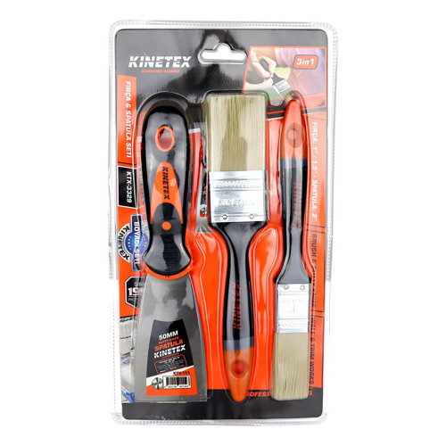 3 Pcs Boyacı - Nalbur Set 50 mm Spatula - 2 X Kestirme Fırça