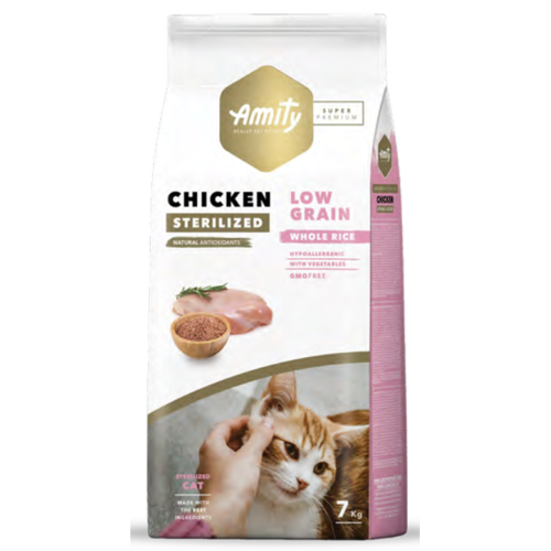 Amıty Süper Premium Low Düşük Tahıllı Kısırlaştırılmış Tavuklu Kedi Maması 2 Kg