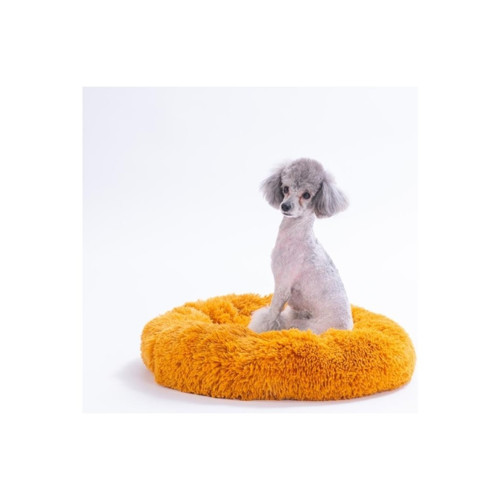 Lüx Donut Kedi Köpek Yatağı Yıkanabilir Hardal 65 cm