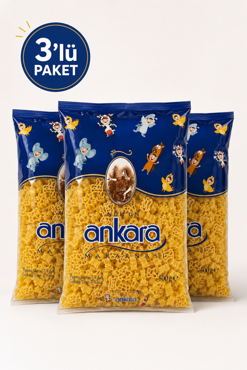 Hayvan Figürlü Makarna 500 gr x 3 Adet