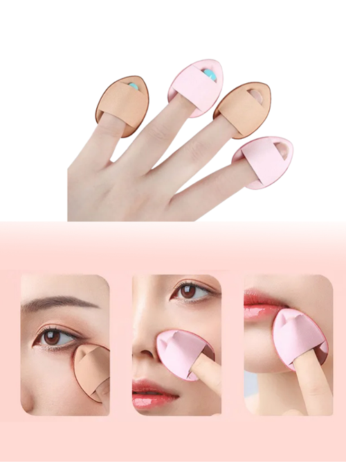 5 Adet Mini Kozmetik Puf Parmak Yüz Makyaj Sünger Concealer Göz Altı Kapatıcı