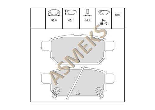 ARKA FREN BALATA VİTARA 15- / VİTARA 18- / SWİFT 1.2 10-18 / BALENO 16- / SX4 CROSS 16- ASMEKS