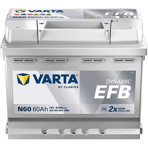 N60 12V 60 Ah 640A Dynamıc Slı Start-Stop Efb Akü (Üretim Yılı: 2026)