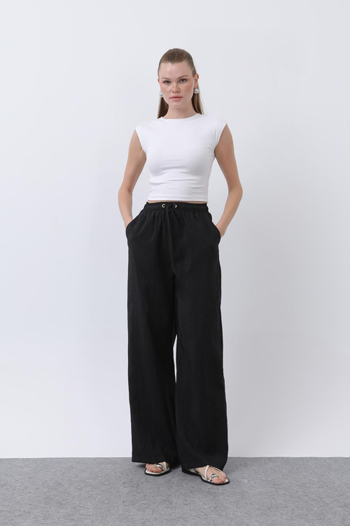 Kadın Belden Bağlamalı Pantolon - 32334PNT - BLACK