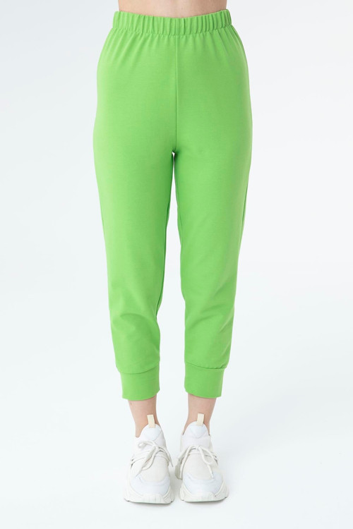 Kadın Ribana Detaylı Eşofman Altı - 30189PNT - LIGHT GREEN