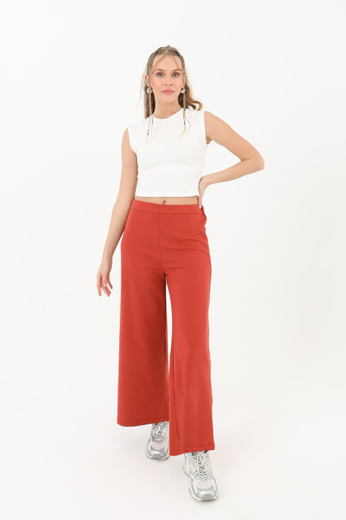 Kadın Geniş Paça Pantolon - 30007PNT - TILE RED
