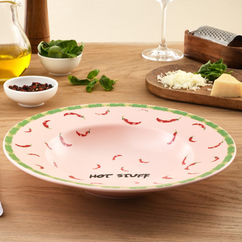 Hot Stuff Aci Biberli Makarna Tabağı Pembe 27 cm