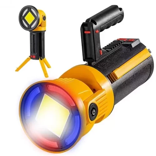 Mx-W5164-3 Kırmızı Çakarlı Cob Ledli Şarjlı Kamp El Feneri Işıldak