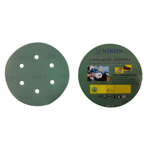52045 Kırılmaz Yeşil Cırt Zımpara 150X60 Kum 6 Delikli