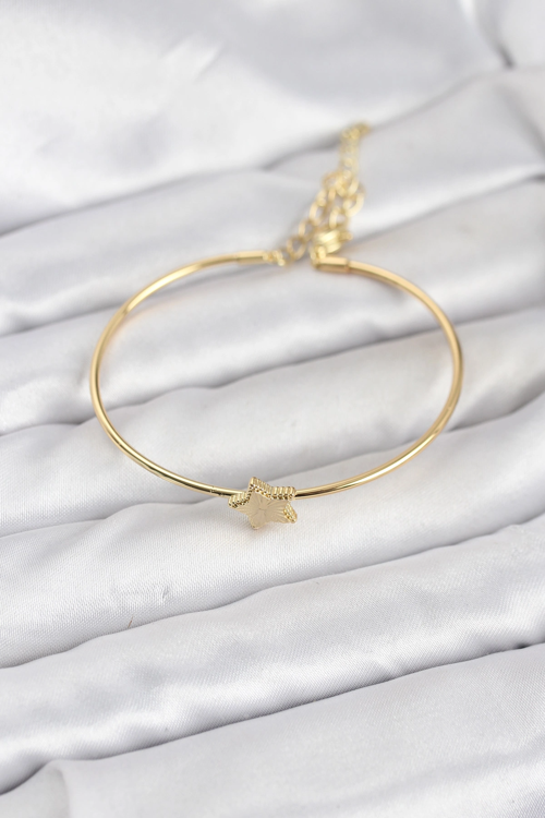 Yıldız Model Gold Renk Kadın Bileklik