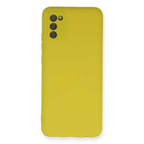 Galaxy A03S Kılıf Nano Içi Kadife Silikon - Sarı