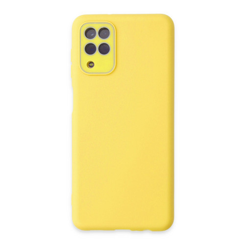 Galaxy A22 Kılıf Lansman Glass Kapak - Sarı