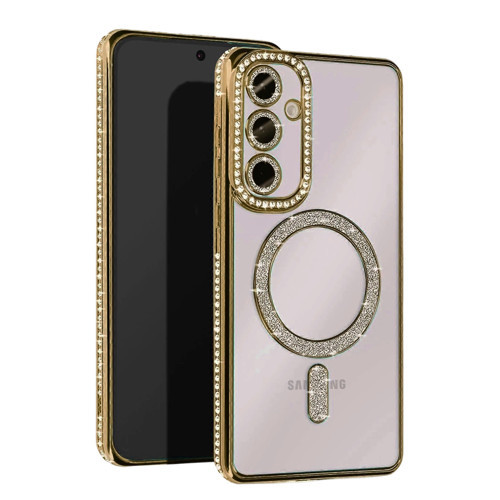 Galaxy A25 5G Joke Simli Magneticsafe Kılıf - Gold