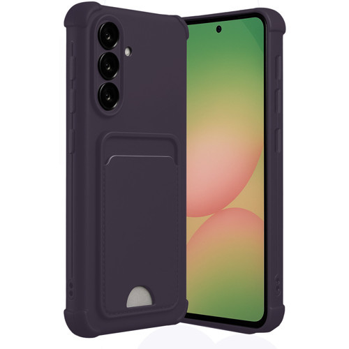 Galaxy A36 Kılıf Kelvin Kartvizitli Silikon - Derin Mor