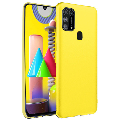 Galaxy M31 Kılıf Nano Içi Kadife Silikon - Sarı