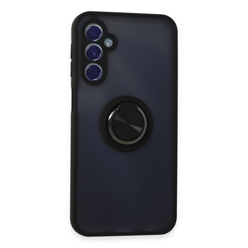 Galaxy M34 5G Kılıf Montreal Yüzüklü Silikon Kapak - Siyah