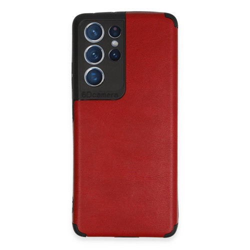 Galaxy S21 Kılıf Loop Deri Silikon - Kırmızı