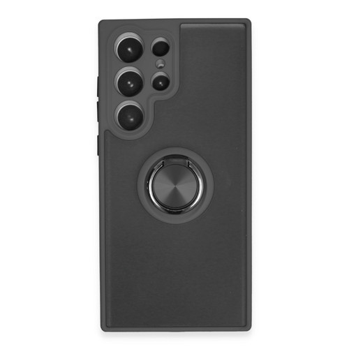 Galaxy S23 Kılıf Montreal Yüzüklü Silikon Kapak - Siyah