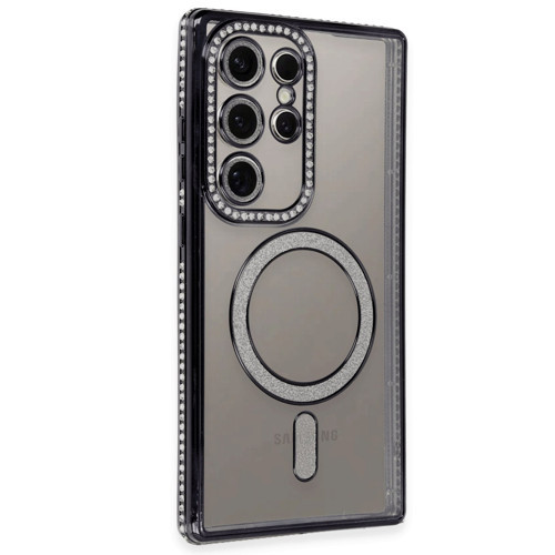 Galaxy S24 Kılıf Joke Simli Magneticsafe Kılıf - Siyah