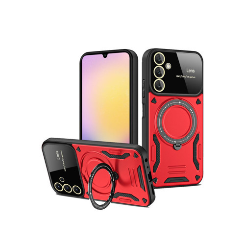 Galaxy S25 Kılıf Joy Lens Standlı Kapak - Kırmızı