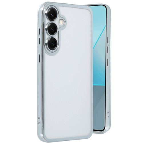 Galaxy S25 Kılıf Lensli Silikon - Gümüş