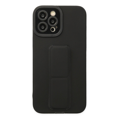 Iphone 12 Kılıf Mega Standlı Silikon - Siyah