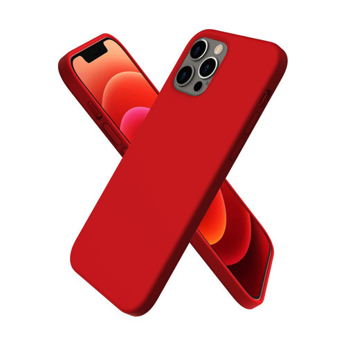 Iphone 12 Kılıf First Silikon - Koyu Kırmızı